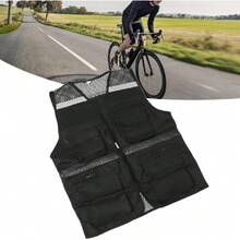 Chaleco de Trabajo Reflectante, Diseño de Malla de Malla Múltiple Cheque de Bolsillo de Calcetín de Alta Visibilidad Respirable Chaleco de  para Correr Ciclismo,36696819 - Multicolor - Ver 5