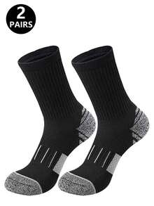 2/5/10/20 Pairs Unisex Casual Sports Mid-Calf Socks, Colorblock Honeycomb Anti-Slip Shock Absorbing Design, Suitable For Fitness, Running, Cycling, Climbing, Tennis - Multicolor - View 36