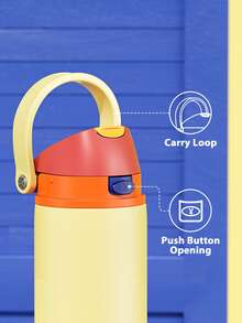 Meoky 24oz Vacuum Insulated Water Bottle with 2-in-1 Straw and Spout Lid, Insulated Cup, Keep Cold 24H, Leak-Proof, Fits in Car Cup Holder, Stainless Steel Tumbler for Sports, Travel, and School - 黃色 - 查看 4
