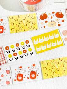 1 Roll Die-Cut Washi Tape For Scrapbooking DIY Decoration, Soft Candy Sweet Poetry . Cloud Series, Suitable For Gifts, Office, Home, Marking, Labeling, Classroom, Entertainment Toys, Student Planner Creative Retro Decoration Stickers - Multicolor - View 9