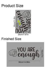 Black&White You Are Enough Mirror Decal Window Stickers, With Positive Motivational Quote Double-Sided Window Clings, Suitable For Bathroom Mirror Sticker, Dressing Table, Makeup Room, Living Room Decoration, Vinyl Decal For Home Decorations,Spring Decoration Items Refresh Your Home,Rama Decoration Stickers Gifts Birthday Graduation