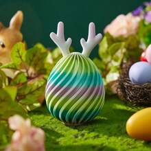 Bonita alcancía con forma de huevo de Pascua, juguete para ahorrar dinero, para decoración de mesa del hogar, regalos de cumpleaños para niños. - vistoso - Ver 6