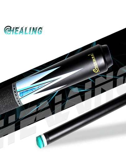 okhealing Carbon Fiber Pool Cue Black Technology Billiard Stick, 12.5mm Tip, 3/8 *10 Joint 147cm/58inch Total Length, 19-20OZ Weight
