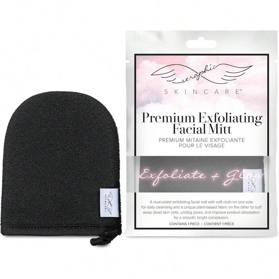 Deep Exfoliating Face Mitt - Facial Exfoliating Scrub, Exfoliator Glove - Face Cleaning Mitten, Self Exfoliator - Chemical-Free Exfoliation, Dead Skin Remover, Acne Prevention - por defecto - Ver 1
