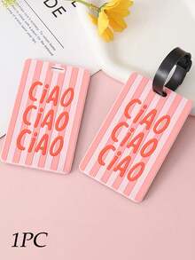1pc PVC Luggage Tag, Travel Accessory, Creative Suitcase Label, Fashionable Silicone Portable Travel Tag