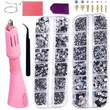 Hotfix Applicator With Crystal Hotfix Rhinestones Flatback Glass Iron-On Wand Strass Rhinestones Heat-Fix Tool For Shoes Clothes - Multicolor - View 8