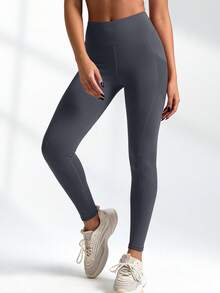 Soyun Quần thể thao liền thân có túi bên hông dành cho nữ, thích hợp cho yoga, thể thao ngoài trời và nâng mông vào mùa xuân. - Màu xám đen - Xem 9