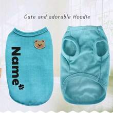 Personalized Cat & Dog Apparel, Customized Waffle Pattern Pet Vest, Suitable For Spring & Autumn Wear For Small & Medium Dogs, Ideal Pet Christmas & New Year Gift, Fashionable, Cute, Colorful, Unique, Perfect Gift For Men, Women, Family, Friends, Pet Lovers, Also Ideal For Anniversary, Birthday, Valentine's Day, New Year - Multicolor - View 5