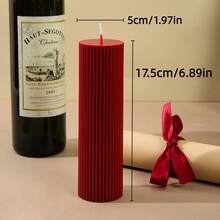 1pc 5-20cm Nordic Red Gear Cylinder Candle, Soy Wax Candle, Wedding Decoration, Perfect Gift For Best Friends, Home Decor Item, Suitable For Daily Use, Proposal Occasions, Party Celebrations, Relaxation Meditation, Birthday Gifts, Photography Props, Emergency Lighting Tool - Multicolor - View 10