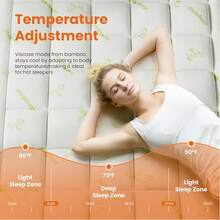 Ultra Soft Queen Size Mattress Topper - Viscose Made From Bamboo Pillow Top Mattress Pad For Back Pain Relief - Naturally Cooling For Hot Sleepers - Green - View 8