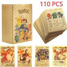 pokemon 110张宝可梦游戏卡牌（VSTAR GX EX VMAX卡牌），不重复，金色箔片，英文/西班牙文/法文/德文，桌面派对游戏卡组，宝可梦卡牌游戏收藏玩具礼品 - 彩色 - 查看 2
