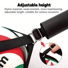 1个带金属夹的可调节泡沫手柄排球训练工具 - 黑色悬挂式跳跃练习器材，耐用PP材质，适用于篮球、足球和排球技巧训练 - 便携耐用的运动配件，女孩排球礼物，便携式运动装备，结构坚固，篮球跳跃训练器，适合个人练习和技能提升，扣球和跳跃训练