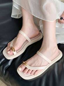 GlamourGrip Women Flip-Flops - White - View 3