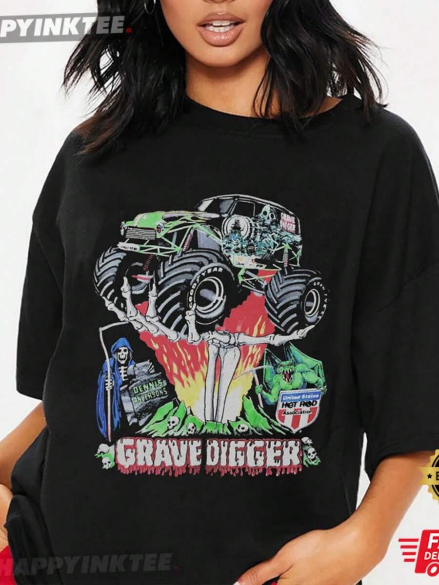 1994 Monster Jams Truck T-Shirt - 黑色 - 查看 1