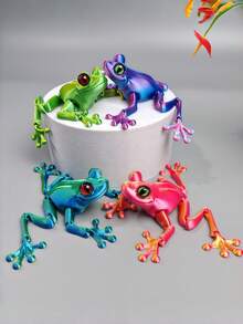 1个3D逼真青蛙摆件，关节可活动，桌面摆件，礼品收藏（部分颜色可能存在轻微色差）