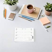 Agenda Semanal A7 2026 en Ingls Cuaderno Porttil Tamao con Cubierta de PU Rosa Brillante Planificador Diario y Mensual con Libreta de Notas y Calendario para Bolso