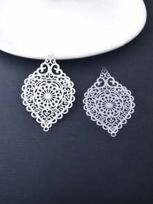 6pcs Filigree Jewelry Charms Brass Light Golden Oval Thin Pendant Connector Diy Jewelry Making Accessories - Filigree - View 6
