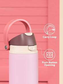 Meoky 24oz Vacuum Insulated Water Bottle with 2-in-1 Straw and Spout Lid, Insulated Cup, Keep Cold 24H, Leak-Proof, Fits in Car Cup Holder, Stainless Steel Tumbler for Sports, Travel, and School - 粉紅褐色 - 查看 4