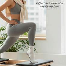 3 Pairs Pilates Non-Slip Crew Socks, Comfortable For Fitness, Yoga, Suitable For All Seasons - Multicolor - View 7