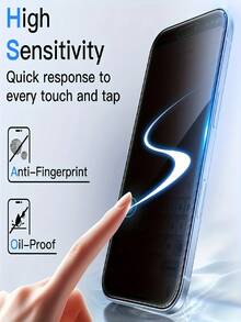 5片装隐私钢化玻璃屏幕保护膜，兼容 17 Pro Max/17/16 Pro Max/Air/16/15 Pro Max/15 Pro/15 Plus/14/13/12/11/X/XR/XS Max，9H硬度，防指纹，隐私保护，表面光滑，全覆盖设计 - 無色 - 查看 7