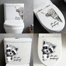 1/2pcs Funny Highland Cow Toilet Sticker, Waterproof Self-Adhesive Cow "Are You Pooping?" Text Wall Decal, Removable Vinyl Art Decor, Suitable For Bathroom Toilet Seat, Tank, Farmhouse Home Decor - Multicolor - View 3
