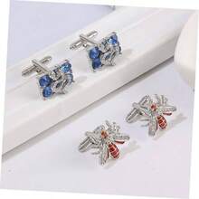 Gemelos Abeja Diamante gemelos de gata corbatas para hombre corbatas aqua para hombres reloj de hombre anillos hombre camisas gemelos trajes gemelos rojo - 2 x 1,5 cm x 3 unidades - Ver 8