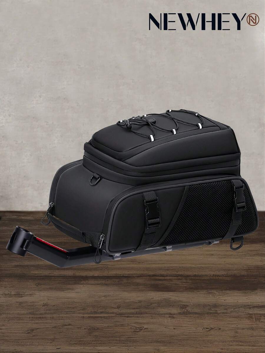 NEWHEY 3-In-1 Waterproof Reflective Bicycle Rear Rack Bag, 15L Capacity, With Rain Cover - Multicolor - View 1