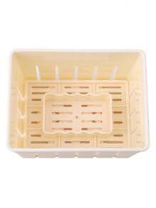 1pc Cheese Tofu Mold With Cheesecloth - Square Kitchen Tool Easy To Clean, Space-Saving Design With Central Tube And Lever Mechanism, Suitable For Homemade Yogurt, Cheese, Tofu, Paneer - Beige - View 19