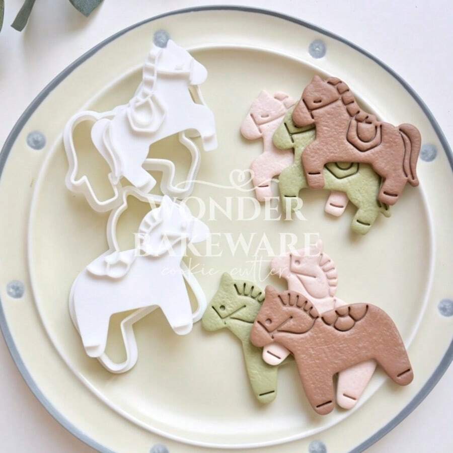 Molde de Biscoito em Forma de Cavalo Fofo, Cortadores de Biscoito em Forma de Animal Pônei, Estampador de Fondant, Ferramentas de Decoração de Bolo, Suprimentos de Cozimento - Cavalo - Visão 1