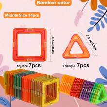 Local Shipment Of Magnetic Building Blocks, Puzzle Toys (Various Shapes Of Tanks/Ferris Wheels/Animals/Robots), Sturdy Plastic Materials, Birthday Gifts, Puzzle Toys, Suitable For Early Childhood Education Through Game Learning - Multicolor - View 15
