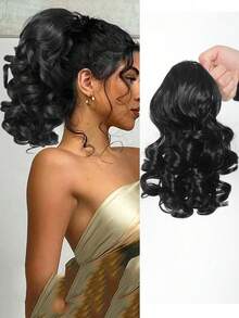 Ekstensi Rambut Ekor Kuda Pendek Keriting dengan Tali Serut, Potongan Rambut Sintetis Jepit, Elegan untuk Pemakaian Sehari-hari, Aksesori Rambut - MultiWarna - View 14