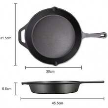 Sartén de Hierro Fundido,Sartenes Antiadherentes Freír, Distribución Uniforme del Calor, Sarten Hierro Fundido con Funda Protectora de, para Freír Saltear Pizza Filete (26cm) - 26 centímetros - Ver 3