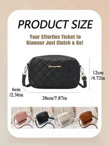 Women's Quilted Crossbody Bag Stylish Compact Handbag Fashion Shoulder Bag With Top Handle Embroidered Camera Bag New Style Single-Strap Diamond-Quilted Bag Can Be Used As Valentine's Day, Thanksgiving, Halloween,Christmas Gift. - Nhiều màu - Xem 10