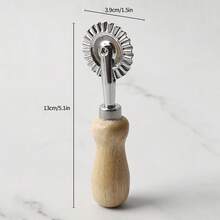 1pc Wooden Handle Dough Cutter
