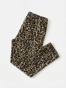 2pcs/Set Girls Toddler Leopard Print Short Sleeve T-Shirt And Pants Set, Spring/Summer - White - View 5