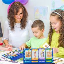 80pcs Desktop Educational Cards, Picture Matching Sentence Building Cards, Thinking Training Learning Cards, Parent-Child Interactive Cards, Children's Educational Cartoon Toy Cards