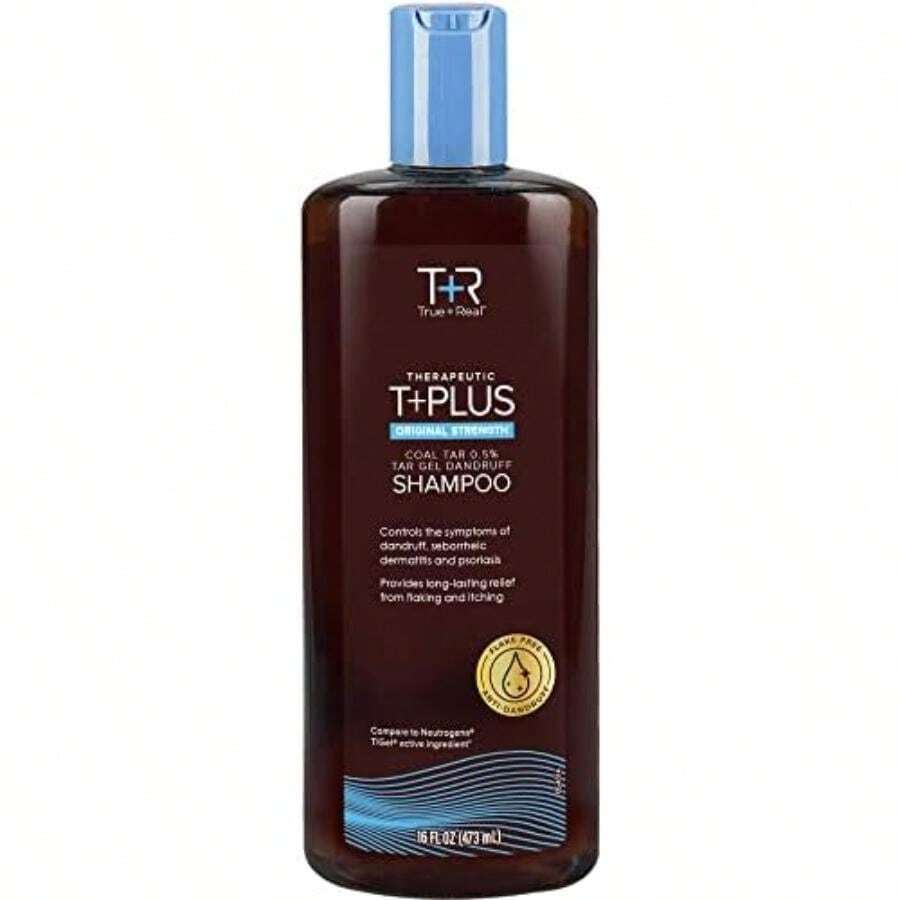 True+Real Therapeutic Plus Tar Gel Anti-Dandruff Shampoo 0.5% Coal Tar, 16 Fl Oz, Original Strength(default) - Multicolor - Ver 1