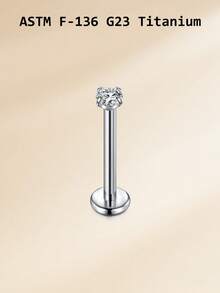 16G Titanium Alloy Lip Stud 3mm Ball CZ Lip Ring Monroe Lip Ring For Women, G23 Cartilage Earring, Barbell Length 6mm 8mm 10mm Body Piercing Jewelry - Lip Stud - View 3