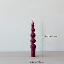 1pc Wine Red Elongated Scented Candle, Available In Wave, Cylinder, Hemisphere Or Spiral Shape. Made Of Smokeless Soy Wax, Suitable For Ambiance Creation,Home Decor,Party,Tabletop Decoration,Holiday Gift,Romantic Candlelight Dinner,Wedding Decoration - Multicolor - View 15