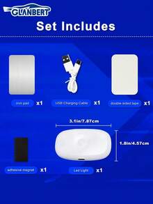 GLANBERT Đèn trần sạc không dây từ tính 8 bóng LED, đa chức năng trang trí nội ngoại thất xe hơi/thuyền/xe kéo/xe RV/xe tải. - A - Xem 8