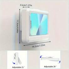 Universal Waterproof Phone Holder, 360° Rotatable Shower Mount With Strong Suction Cup, Hands-Free Touchable For IPhone & Android Up To 6.8", No Drill For Bathroom Kitchen Shower - 白色 - 查看 6