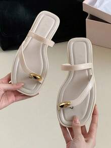 GlamourGrip Women Flip-Flops - White - View 4