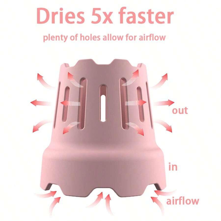 Soporte de secado independiente de silicona con múltiples ranuras para tazas y botellas - Diseño de flujo de aire Soporte de secado de botellas de agua para vajilla lavada a mano, artículos esenciales de cocina, artículos esenciales de dormitorio universitario, almacenamiento de armario, estantes de pared, soporte de cepillos, artículos esenciales de viaje, regalo del Día de San Valentín - Multicolor - Ver 1