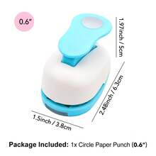 Circle Paper Punch;Hole Punch; Handheld Paper Cutter; Lever Action Craft Punches For Paper Crafting Scrapbooking Art Projects - Multicolor - View 18