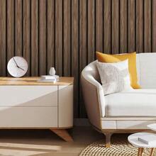 Adhesive Wallpaper With Ribbed Wood Pattern, Rustic Oak, Medium Strips - Multicolored 28 - View 6