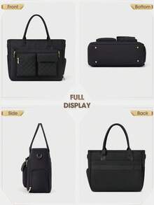 NEWHEY 15.6英寸笔记本电脑包，带保温午餐隔层，轻便工作手提包，适用于教师、护士、办公室、大学等场合。 - 黑色 - 查看 4