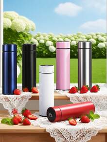 Botella de agua aislada al vacío de 500ml con inspiración colorida, gran capacidad, monitoreo preciso de temperatura, adecuada para estudiantes y trabajadores de oficina, combina diseño y practicidad - Multicolor - Ver 4