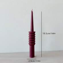 1pc Wine Red Elongated Scented Candle, Available In Wave, Cylinder, Hemisphere Or Spiral Shape. Made Of Smokeless Soy Wax, Suitable For Ambiance Creation,Home Decor,Party,Tabletop Decoration,Holiday Gift,Romantic Candlelight Dinner,Wedding Decoration - Multicolor - View 13