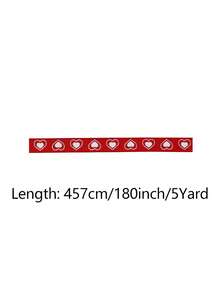 Ruy băng họa tiết trái tim và chữ cái dài 5 thước Anh, rộng 0.9cm, thích hợp để gói quà, làm nơ hộp hoa, buộc bó hoa, tự làm bao bì quà tặng, trang trí tiệc và trang trí nhà cửa, lý tưởng cho Ngày của Mẹ, Ngày Valentine, Kỷ niệm, Hẹn hò. - Đỏ - Xem 17