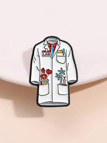 1入白色外套胸針，男女皆可日常佩戴，作為服裝或包裝飾品，設計有醫生/科學家/教授譽章 - 白色 - 查看 8